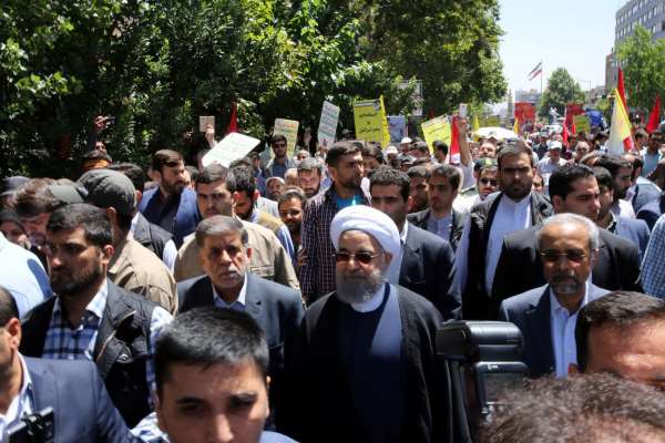 حسن روحانی در راهپیمایی روز قدس