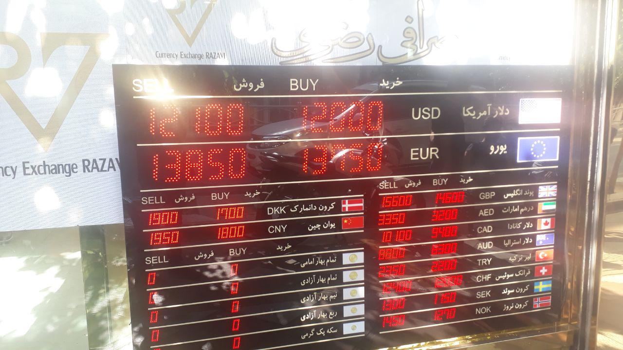 چهارشنبه، قیمت دلار: ۱۲۰۰۰ تومان