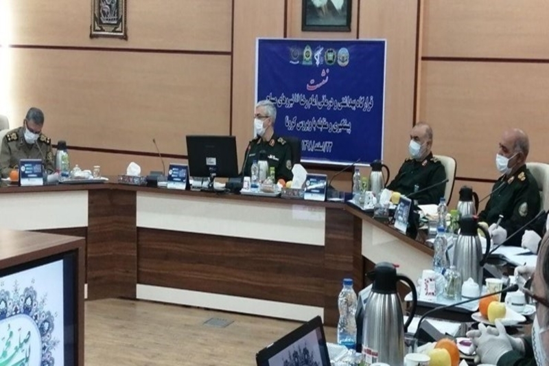 جلسه قرارگاه نیروهای مسلح برای مقابله با کرونا با حضور فرماندهان ارشد