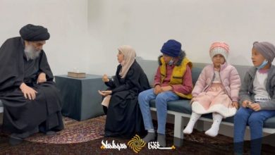 دیدار جمعی از کودکان مبتلا به سرطان با آیت الله سیستانی [+ عکس ]