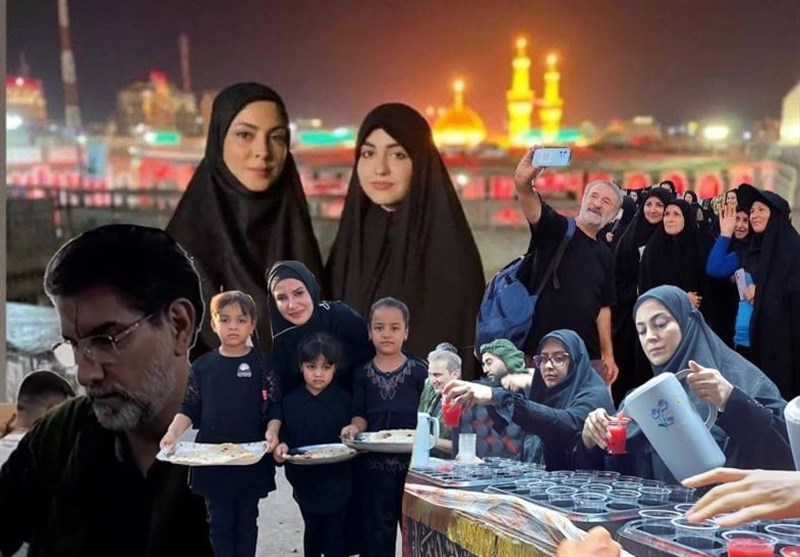 بازیگران گاندو و خاله شادونه در موکب‌های اربعین [+عکس]