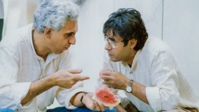 عکسی دیده نشده از خسرو شکیبایی و کیومرث پوراحمد در پشت صحنه «خواهران غریب»