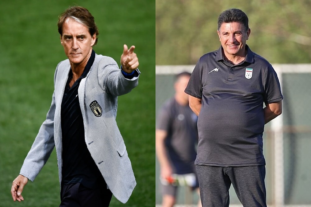 مقایسه آمادگی جسمانی امیر قلعه نویی با روبرتو مانچینی ! | تصاویری که یک عکاس را به تمرین تیم ملی ممنوع الورود کرد