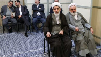 عکسی از علی شمخانی با دست شکسته و آتل بسته در دیدار رهبری