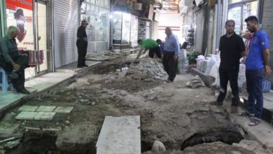 فرونشست زمین و نمایان شدن آب‌راهی قدیمی در مهاباد