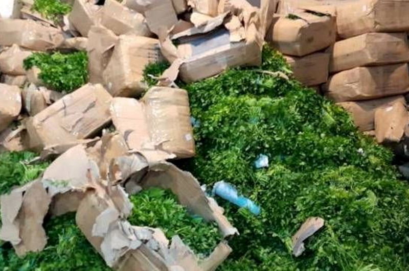 کشف ۳۷۵ کیلوگرم مواد مخدر در کامیون حامل سبزی در گمرک آستارا